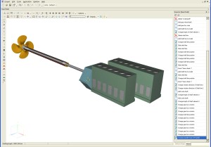 Model of double engine installation